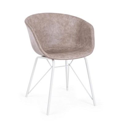 Bizzotto Sedia in ecopelle beige Warhol