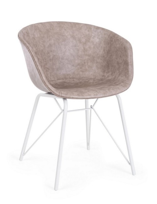 Bizzotto Sedia in ecopelle beige Warhol Bizzotto Sedia in ecopelle beige Warhol