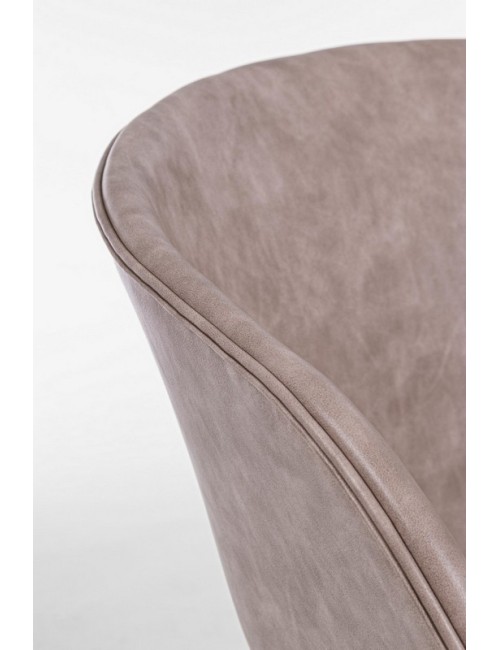 Bizzotto Sedia in ecopelle beige Warhol