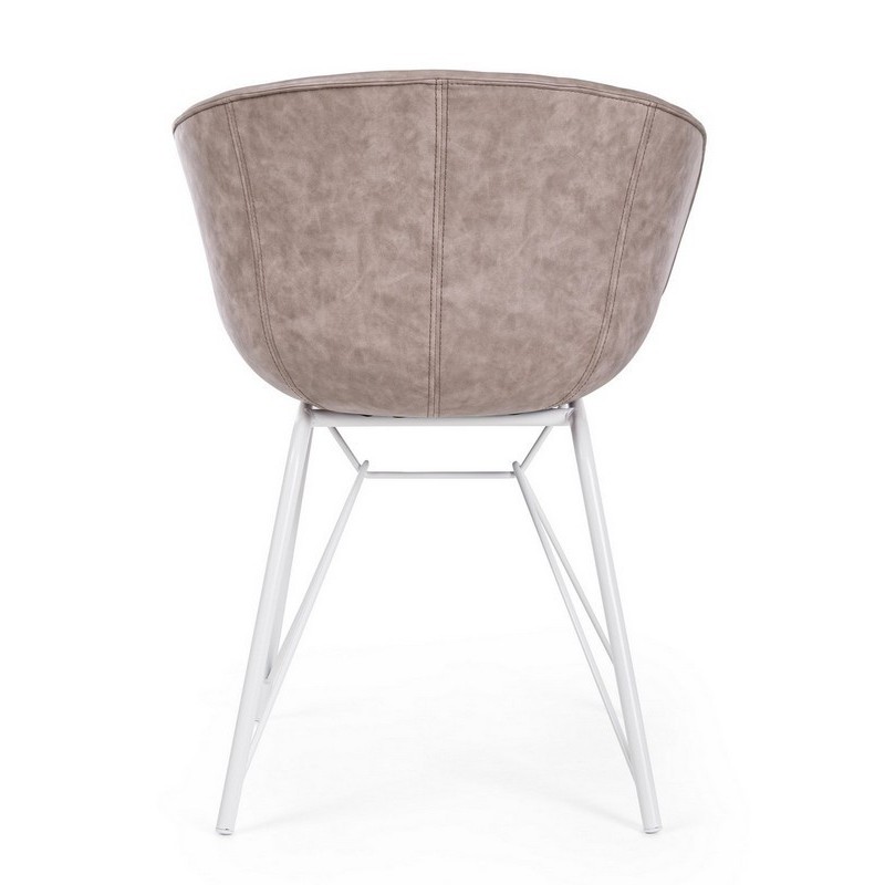 Bizzotto Sedia in ecopelle beige Warhol