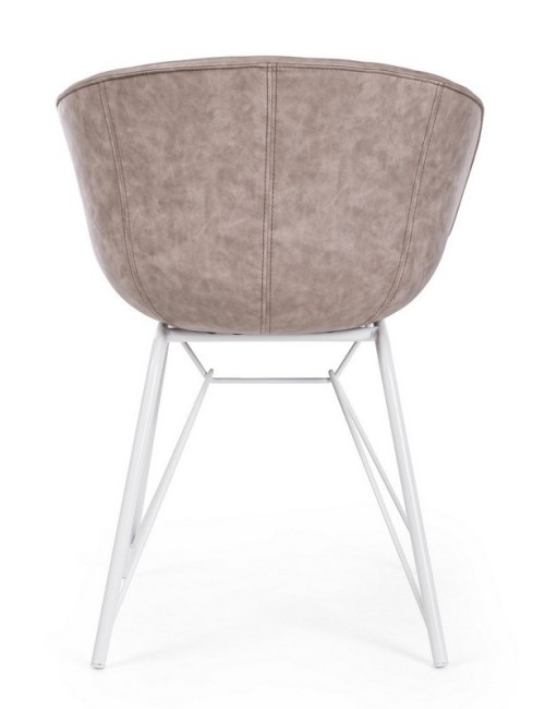 Bizzotto Sedia in ecopelle beige Warhol