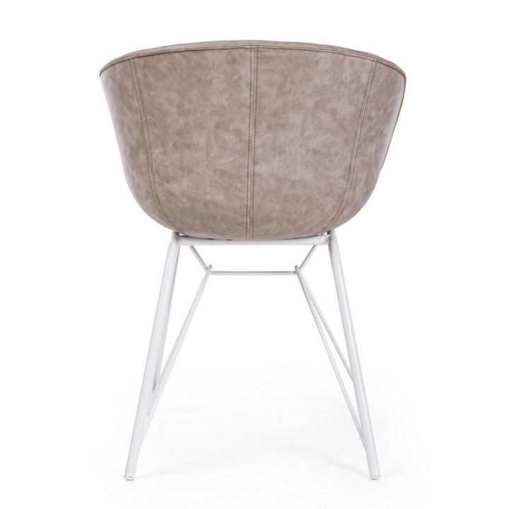 Bizzotto Sedia in ecopelle beige Warhol