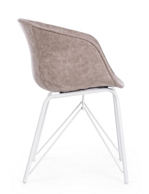 Bizzotto Sedia in ecopelle beige Warhol