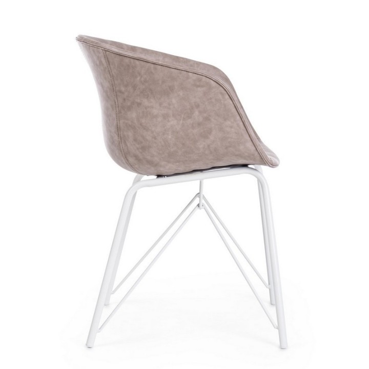 Bizzotto Sedia in ecopelle beige Warhol