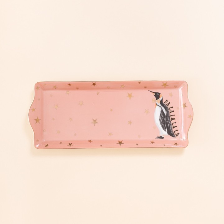 Livellara Vassoio per torta con pinguino 34 × 15 cm