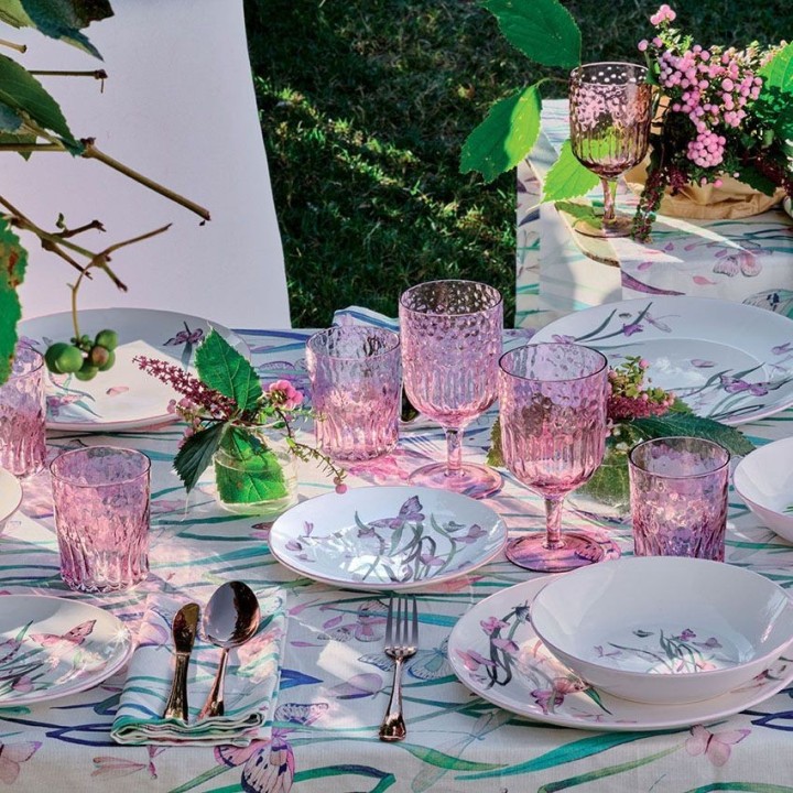 Tognana Set 6 Calici Ametista Vetro Rosa