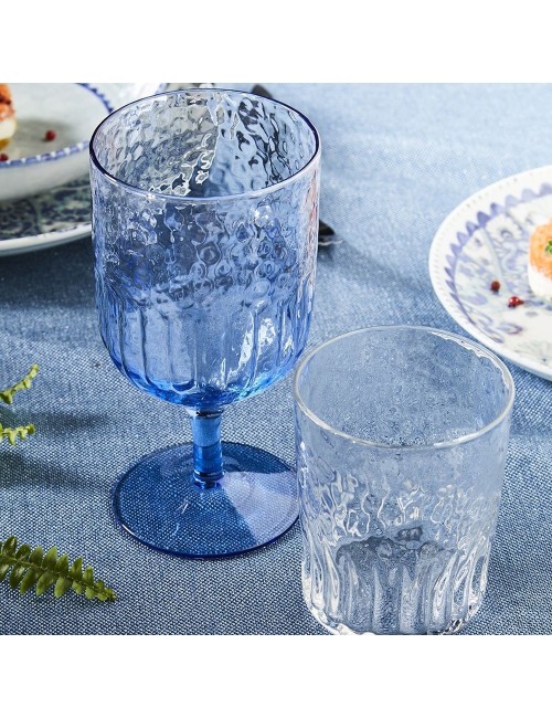 Tognana Set 6 Calici Blu Vetro Blu e bianchi