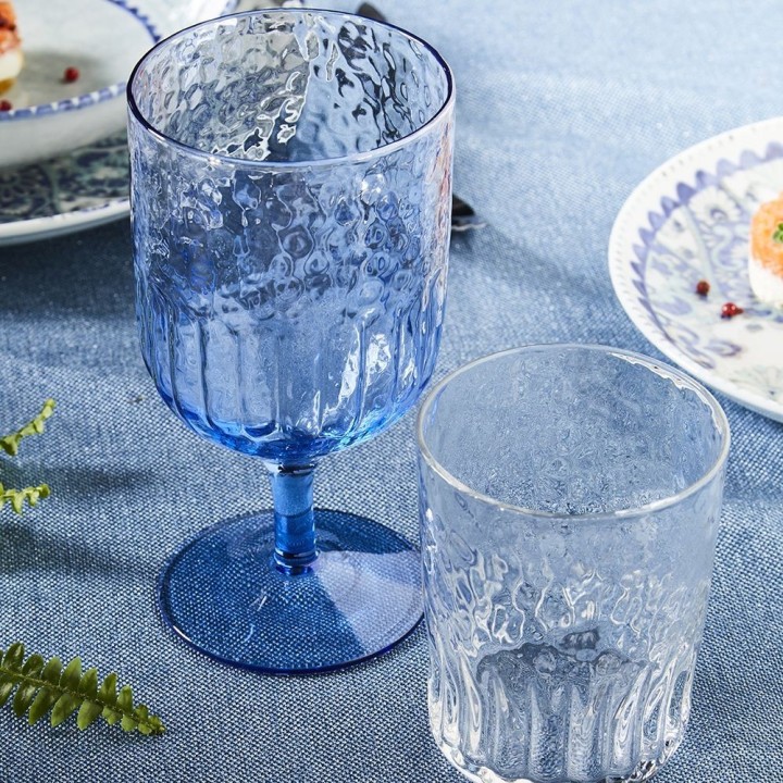Tognana Set 6 Calici Blu Vetro Blu e bianchi