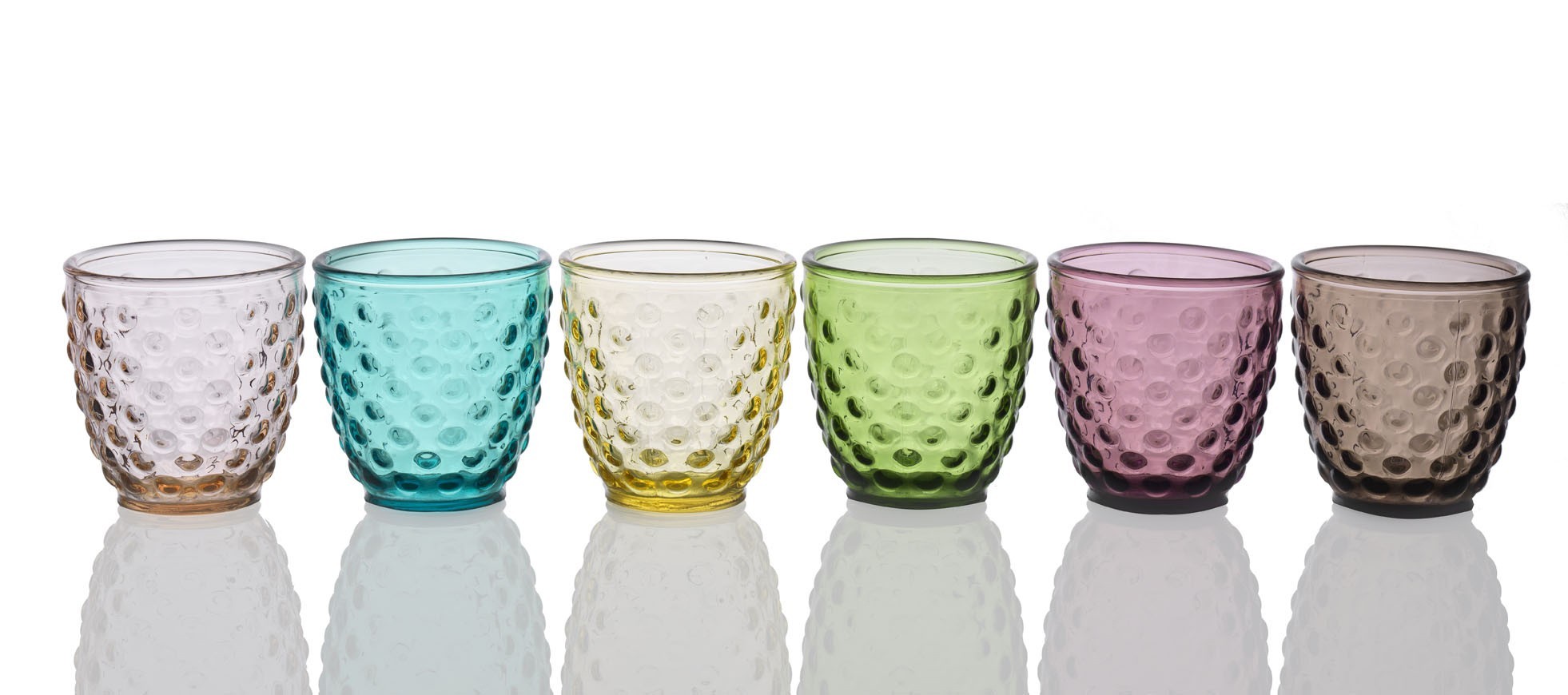 Servizio Bicchieri Colorati di Vetro Design Moderno Elegante