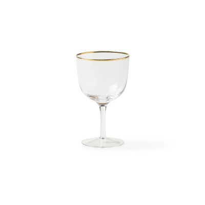 Set 6 Bicchieri Vino in Vetro Trasparente con Filo Oro –...