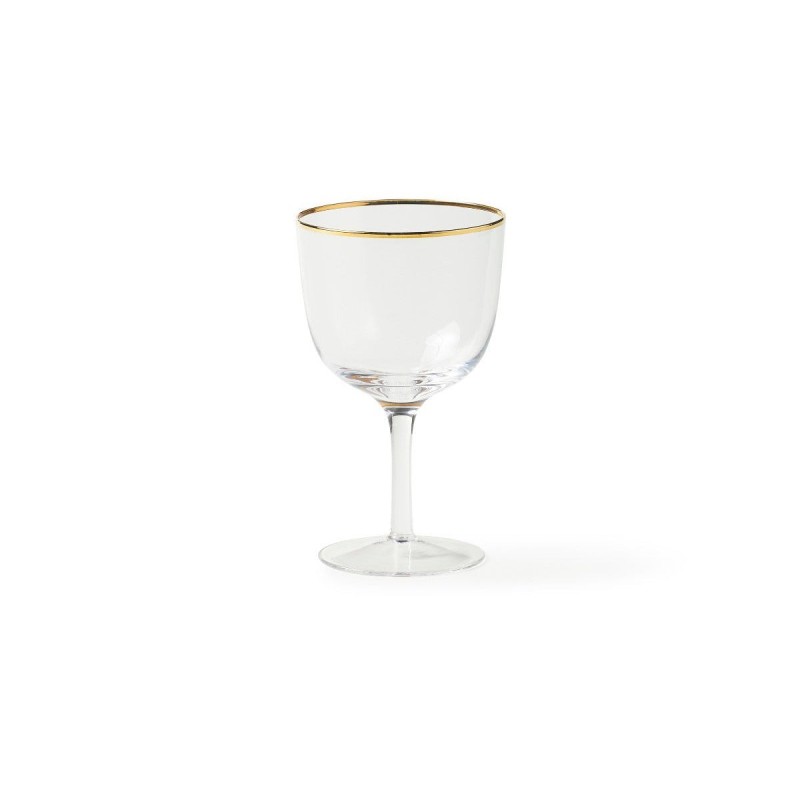 Set 6 Bicchieri Vino in Vetro Trasparente con Filo Oro – Bitossi Home