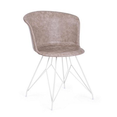 Bizzotto sedia in ecopelle beige loft