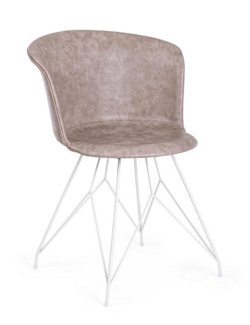 Bizzotto sedia in ecopelle beige loft