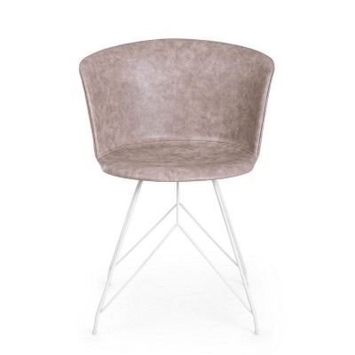 Bizzotto sedia in ecopelle beige loft 2