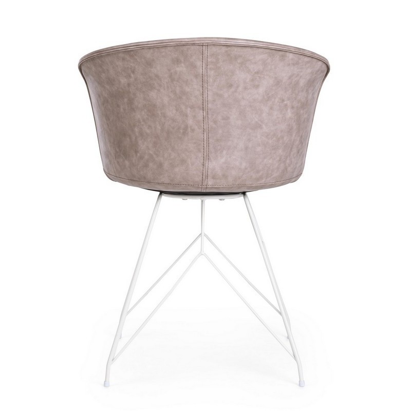 Bizzotto sedia in ecopelle beige loft dietro
