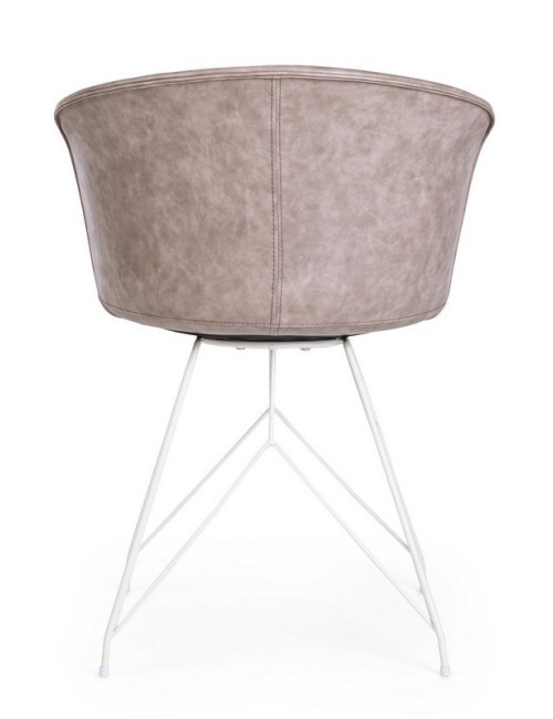 Bizzotto sedia in ecopelle beige loft dietro