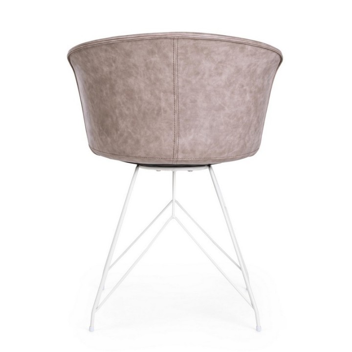 Bizzotto sedia in ecopelle beige loft dietro