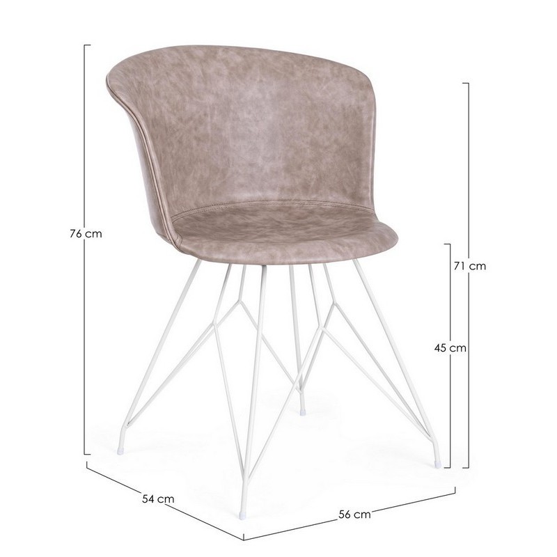 Bizzotto sedia in ecopelle beige loft misure