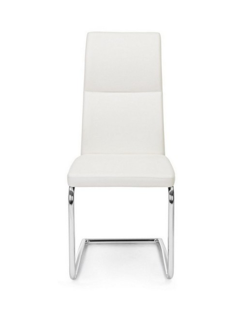 Sedia Bizzotto in ecopelle beige Thelma davanti