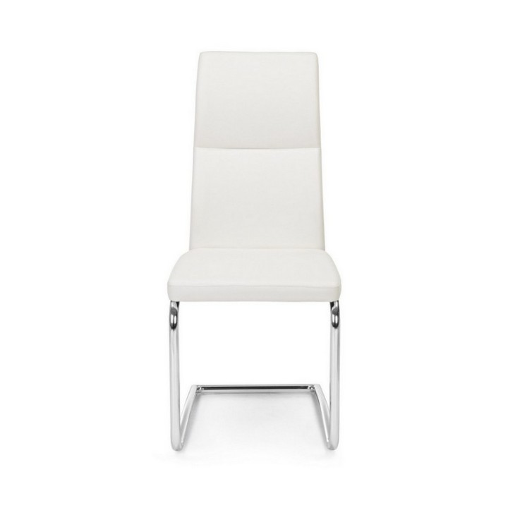 Sedia Bizzotto in ecopelle beige Thelma davanti