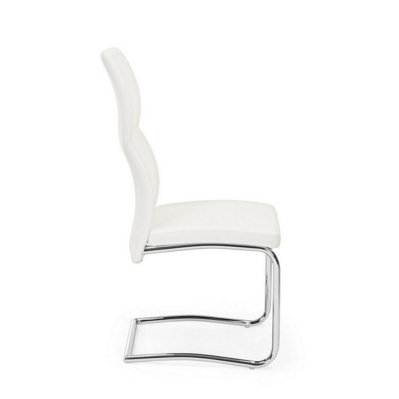 Sedia Bizzotto in ecopelle beige Thelma di lato