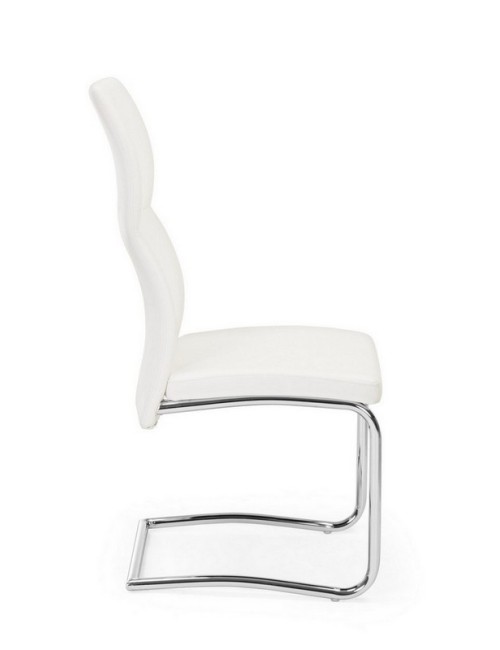Sedia Bizzotto in ecopelle beige Thelma di lato