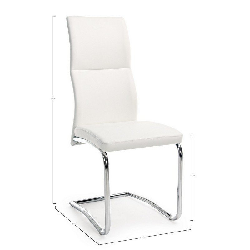 Sedia Bizzotto in ecopelle beige Thelma