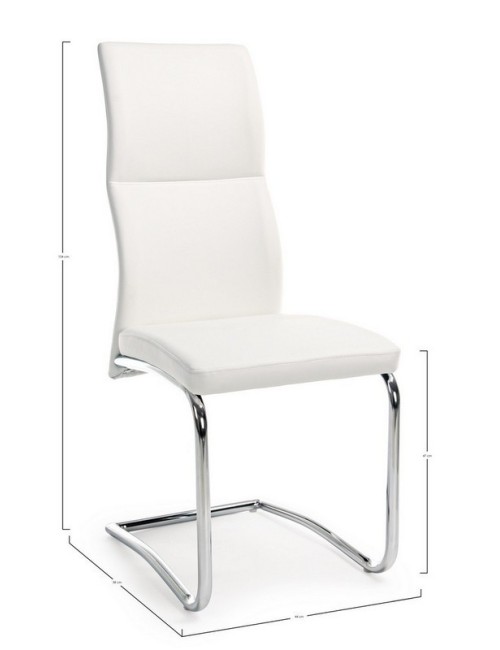 Sedia Bizzotto in ecopelle beige Thelma
