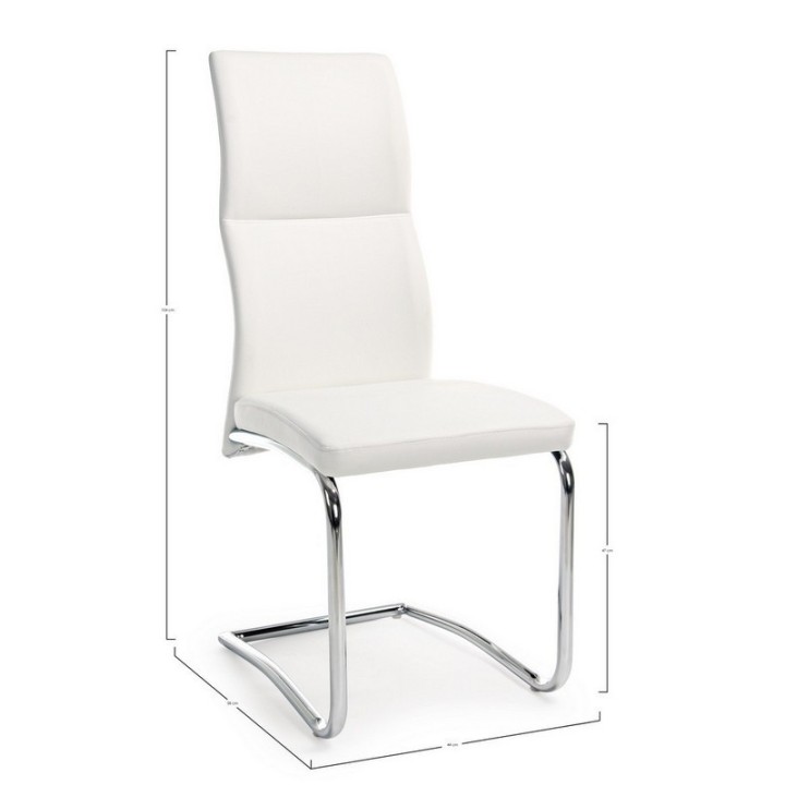 Sedia Bizzotto in ecopelle beige Thelma