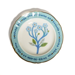 Piatto dessert Botanica blu di Bitossi dall'alto