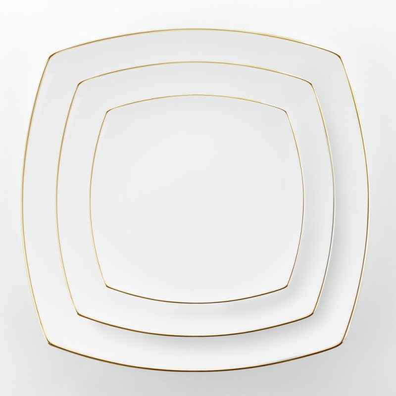 Servizio Piatti 40 Pezzi Venus Gold Line in Porcellana Bianca e Oro – Weissestal