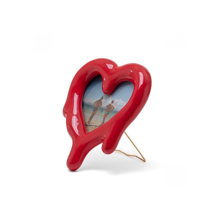 Seletti Melted Heart rosso specchio 30 × 35 cm