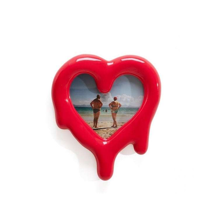 Seletti Melted Heart rosso specchio 30 × 35 cm
