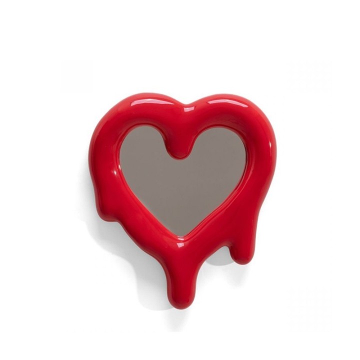 Seletti Melted Heart rosso specchio 30 × 35 cm