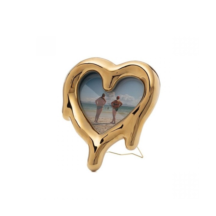 Seletti Melted Heart oro specchio 30 × 35 cm
