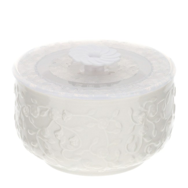 Hervit Contenitore porcellana Romance bianco 10x6 cm Hervit Contenitore porcellana Romance bianco 10x6 cm