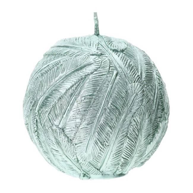 Hervit Candela Sfera verde salvia metal Ø 7 cm