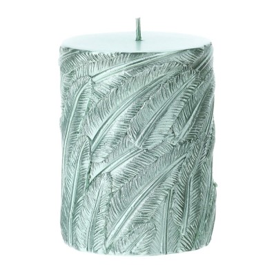 Hervit Candela Moccolo verde salvia metal 7,5x9,5 cm