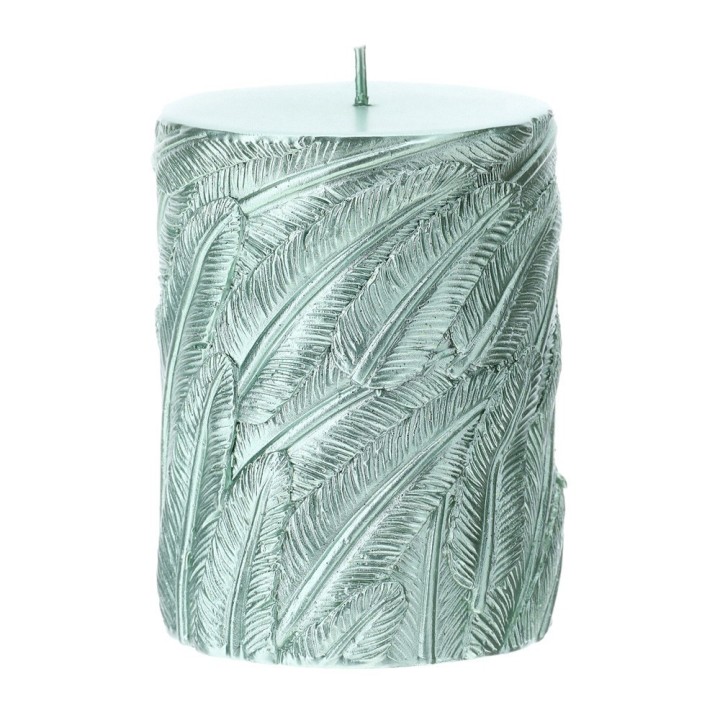 Hervit Candela Moccolo verde salvia metal 7,5x9,5 cm