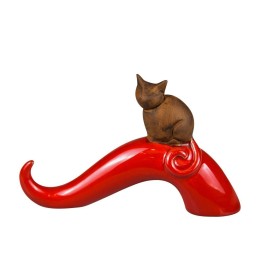 Macrì Corno a onda rosso con gattino