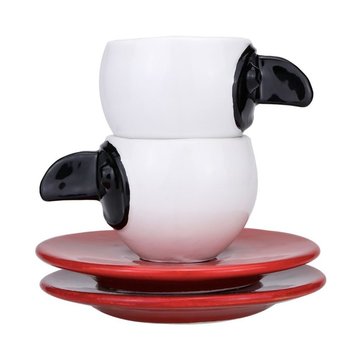 Macrì Coppia di tazzine da caffè Pulcinella