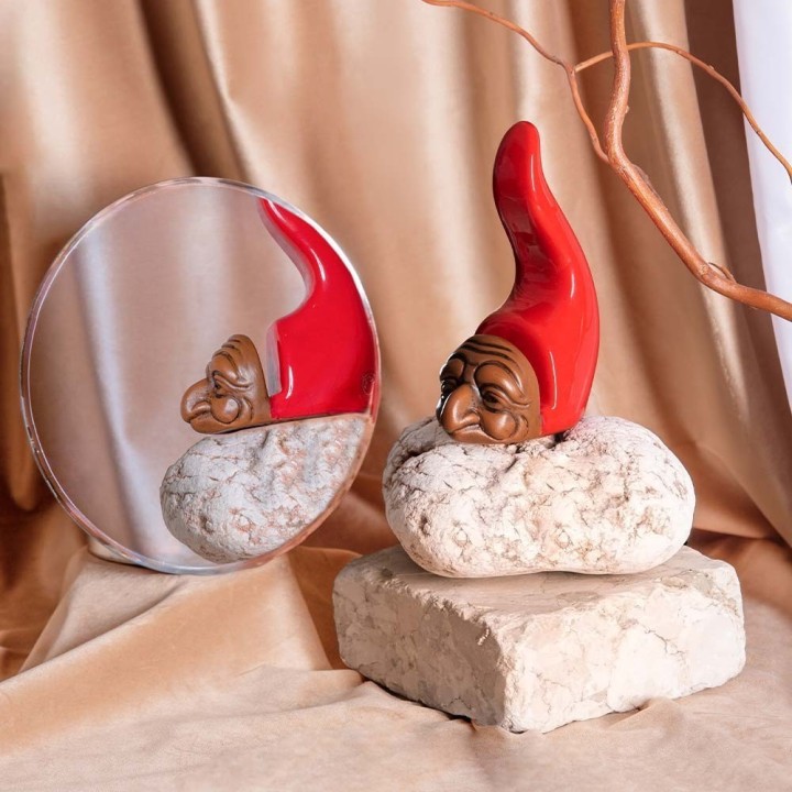 Macrì Portabiglietti corno rosso con Pulcinella