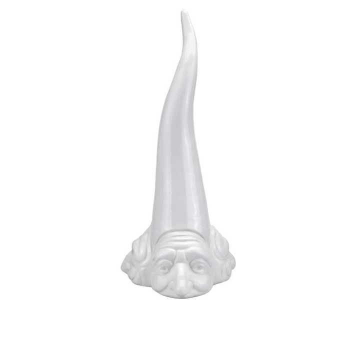 Macrì Corno bianco con tre facce alto 25 cm