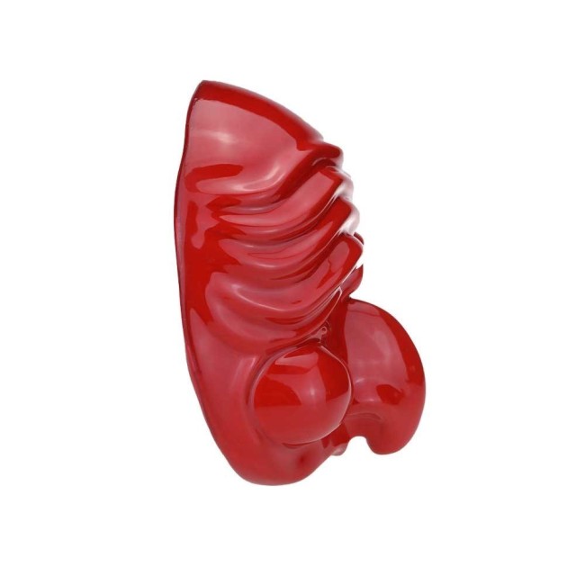 Macrì maschera di Pulcinella rossa media H18,5cm