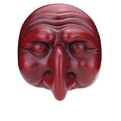 MASCHERA DI PULCINELLA IN TERRACOTTA GRANDE ROSSA
