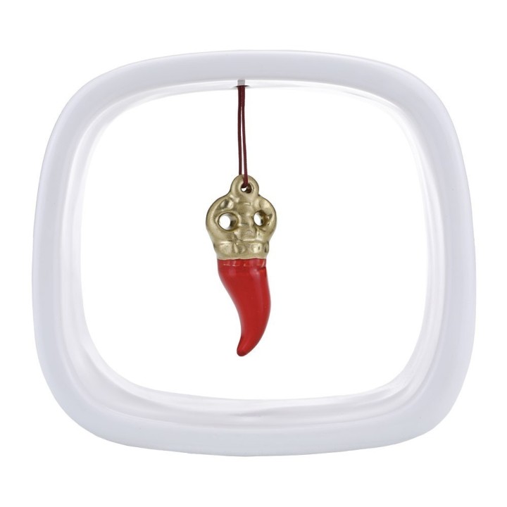 Macrì Cornice con corno rosso e oro