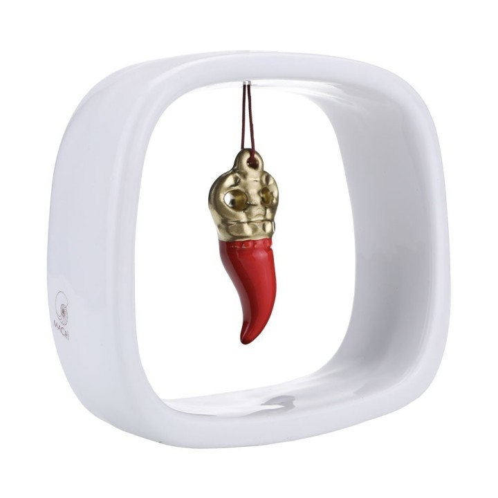 Macrì Cornice con corno rosso e oro
