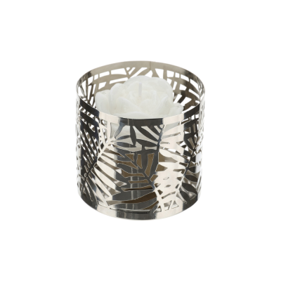 Hervit Portacandela felce in metallo diametro 9x8 cm