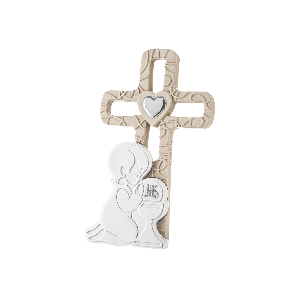 Bongelli Preziosi Croce bimbo comunione nocciola 9x16 cm