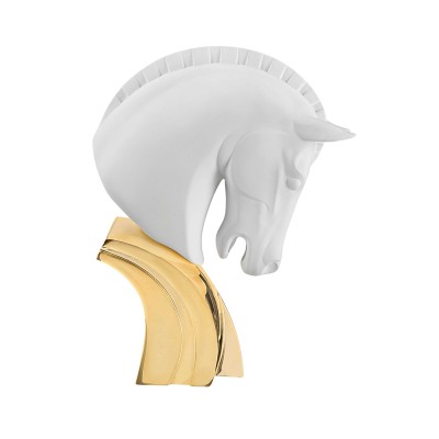 TESTA CAVALLO H.30 BIANCO/ORO